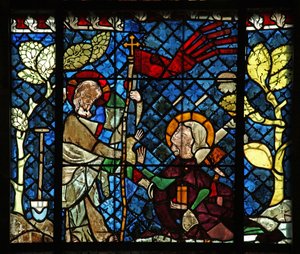 Venster w14 met een opstandingsscène: Noli Me Tangere door French School
