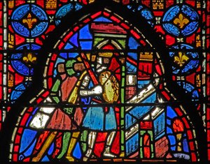 Raam w15 Heilige Relikwieën: Heraclius verovert de Perzische hoofdstad door French School