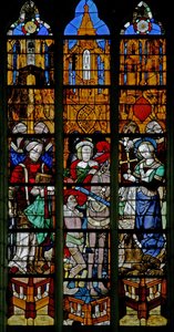 Raam w17 met St. Laurentius, St. Martinus en St. Margaretha door French School