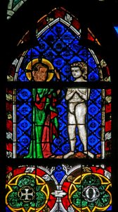 Venster w17 met de schepping van Adam door French School