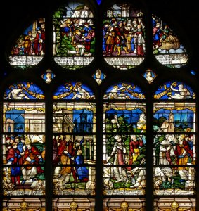 Scènes uit het leven van St. Fiacre door French School