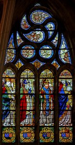 Raam w201 met Sint Marceau(?), Sint Remi, Sint Martinus en Sint Denis