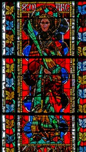 Raam w202 met afbeelding van St. Margaretha door French School