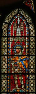 Raam w203 met afbeelding van St. Sebastianus door French School