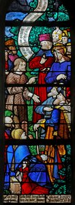St. Johannes de Doper predikt de doop van Christus in Bethanië door French School