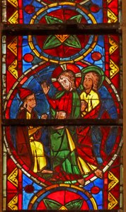 Een scène uit het leven van St. Thomas: Christus ontvangt de boodschapper van Gundaphorus en vertelt St. Thomas naar India te gaan door French School