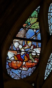 Ramen w21 met Christus die St. Petrus laat lopen op water (detail)