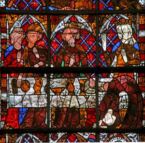 Raam w225 met scènes uit het leven van St. Johannes de Doper; Salome danst voor Herodes door French School