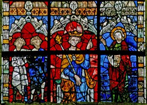 Raam w226 met St. Catharina debatteert met de keizer