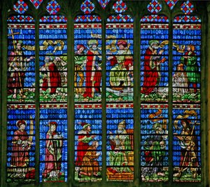 Raam w227 met het St. Petrus en St. Paulus raam door French School