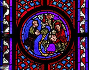 Raam w2 met een scène uit het leven van St. Maria Magdalena - de heilige in Provence door French School