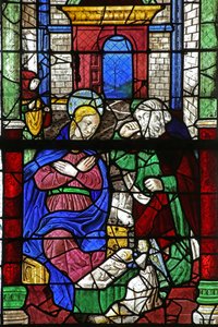 Raam w2 met de Geboorte van Christus