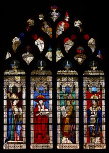 Raam w35 met de Vier Kerkvaders door French School