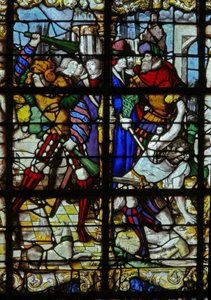Raam w37 met scènes uit het leven van St. Barbara