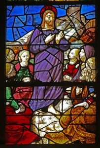 Raam w38 met Christus die predikt door French School