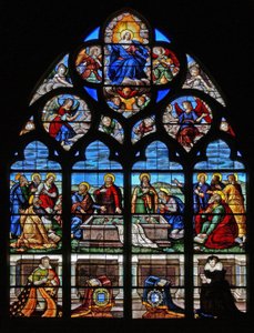 Raam w39 met de Dood en Tenhemelopneming van de Maagd Maria