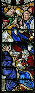 Raam w4 met de Dood van de Maagd Maria door French School