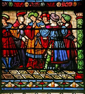 Raam w6 met Farizeeën in de synagoge door French School