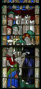Raam w7 met Christus en de Samaritaanse Vrouw door French School