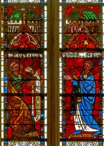 Raam w8 met St. Augustinus en een schenker die de Regel ontvangt