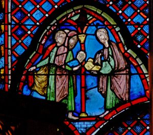 St. Johannes de Doper: zijn vader Zacharias schrijft de naam van zijn zoon door French School