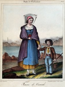Vrouw van Cancale en haar kind, circa 1845