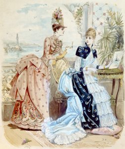 Vrouwen bij een resort aan zee, 1885