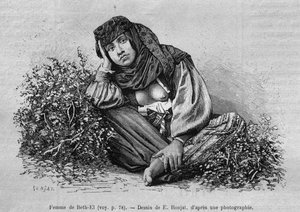 Vrouwen van Beth-El, uit La Syrie daujourdhui. Reizen in Fenicië, Libanon en Judea. 1875-1880 van Louis Charles Emile Lortet, 1884 (gravure) door French School