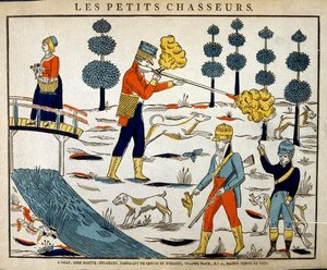 Houtsnede illustratie van vroeg 19e eeuwse Franse jacht door French School