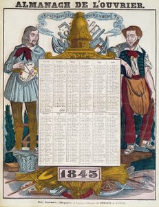 Werkerskalender voor 1843 door French School