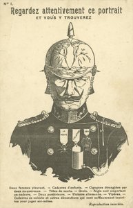 Eerste Wereldoorlog anti-Duitse propagandakaart