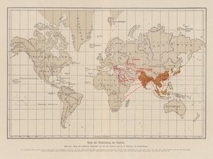 Wereldkaart die de verspreiding van cholera toont