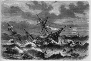 Wrak van de Amerikaanse lijnboot "Central America" in de Atlantische Oceaan