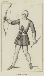 XIII Eeuw, Boogschutter-Voetganger door French School