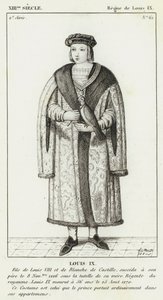XIII Eeuw, Regering van Lodewijk IX, Lodewijk IX (gravure) door French School