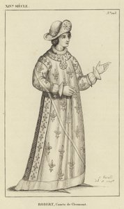 14e eeuw, Robert, Graaf van Clermont (gravure) door French School
