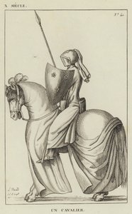 10e eeuw, Een ruiter (gravure) door French School