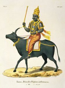 Yama, God van de Onzichtbare Wereld, gegraveerd door C. de Motte