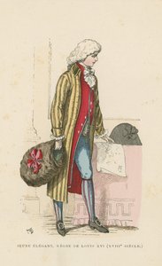 Jonge Franse dandy uit het bewind van Lodewijk XVI, 18e eeuw door French School