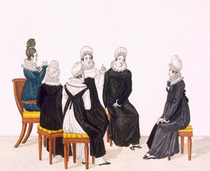 Jonge vrouwen aan het kletsen, ca. 1820