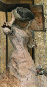 Jonge vrouw voor de spiegel, ca. 1879-83 (olieverf op doek)