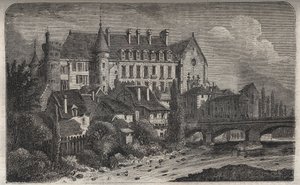 Kasteel van La Palice, gemeente Lapalisse, in het departement Allier - gravure in 