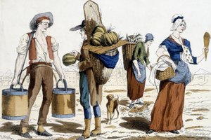 Illustratie van Parijse kostuums in de 18e eeuw door French School