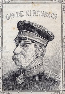 portret van de Pruisische generaal Hugo von Kirchbach - 1870-71 (gravure) door French School