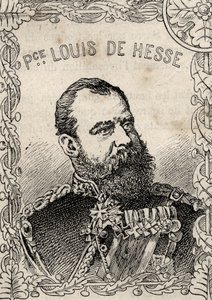 portret van de groothertog van Hessen Lodewijk IV door Hesse - 1870-71 (gravure) door French School
