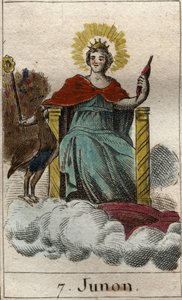 Voorstelling van de godin Juno, koningin van de goden en hemel, ze is de zus en vrouw van Jupiter. Uit 
