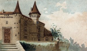 zicht op het Chateau de la Roche Lambert door French School