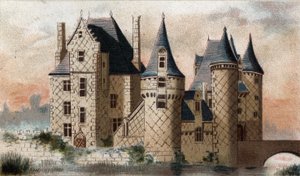zicht op het Chateau du Moulin (Loir et Cher)