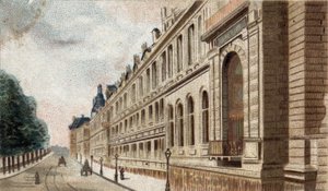 zicht op het Palais du Louvre in Parijs door French School