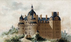 Uitzicht op het kasteel van Brissac (Maine et Loire)